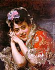 The Model Aline Masson with a White Mantilla by Raimundo de Madrazo y Garreta